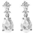 Journee Collection 6 1/3 Ct. T.w. Pear-cut Cz Basket Set Tear Drop Dangle Earrings In Sterling Silver - White, Girl's