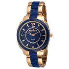 Peugeot Watches Women's Peugeot Acrylic Link Bracelet Watch - Rose Gold And Blue, Rose Gold/blue