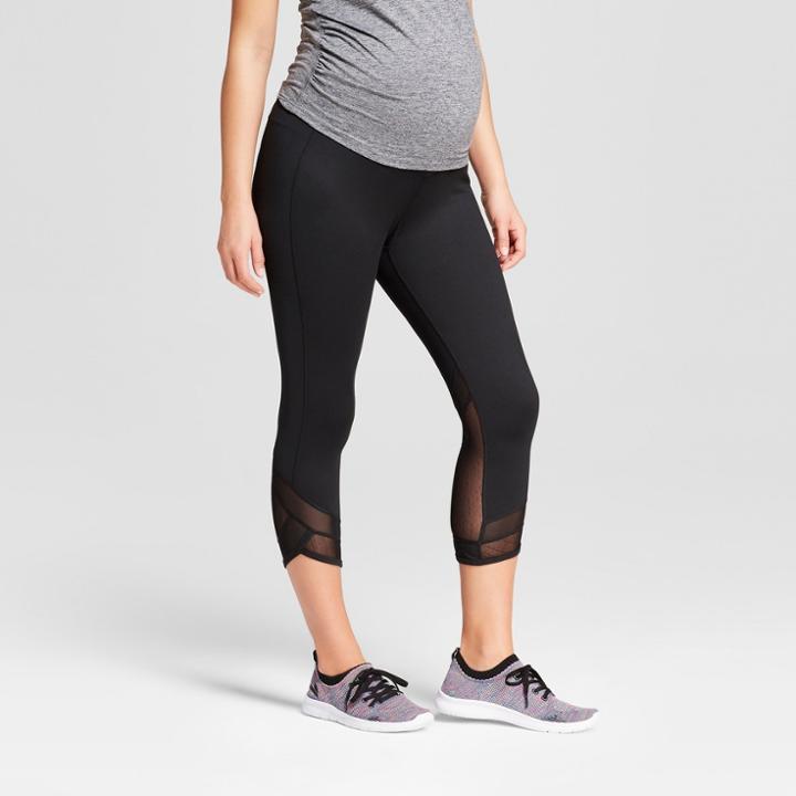 Maternity Freedom Mesh Insert Capri Leggings - C9 Champion Black