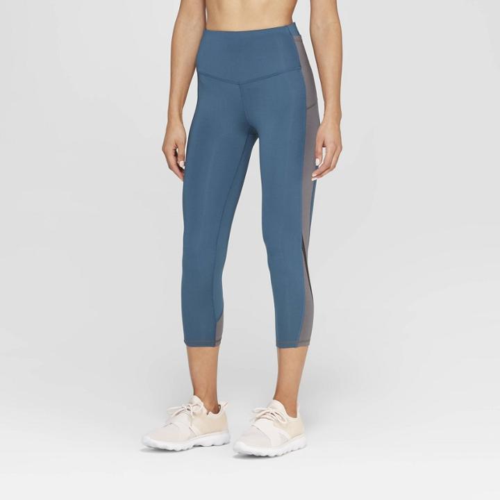 Women's Training High-waisted Capri Leggings - C9 Champion Juniper Blue