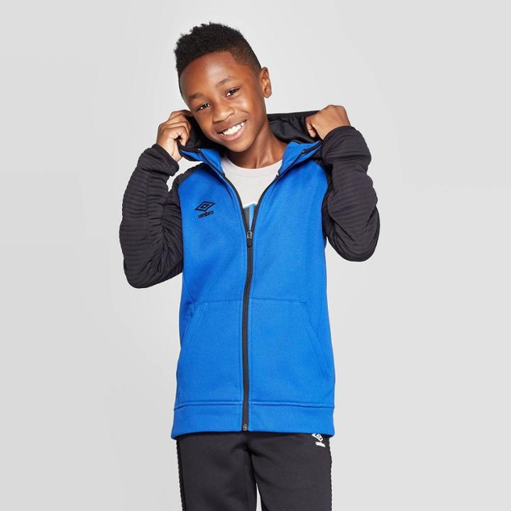 Umbro Boys' Premium Fleece Full Zip Hoodie - Blue S, Boy's,
