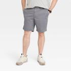 Men's Big & Tall Every Wear 9 Slim Fit Flat Front Chino Shorts - Goodfellow & Co Thundering Gray