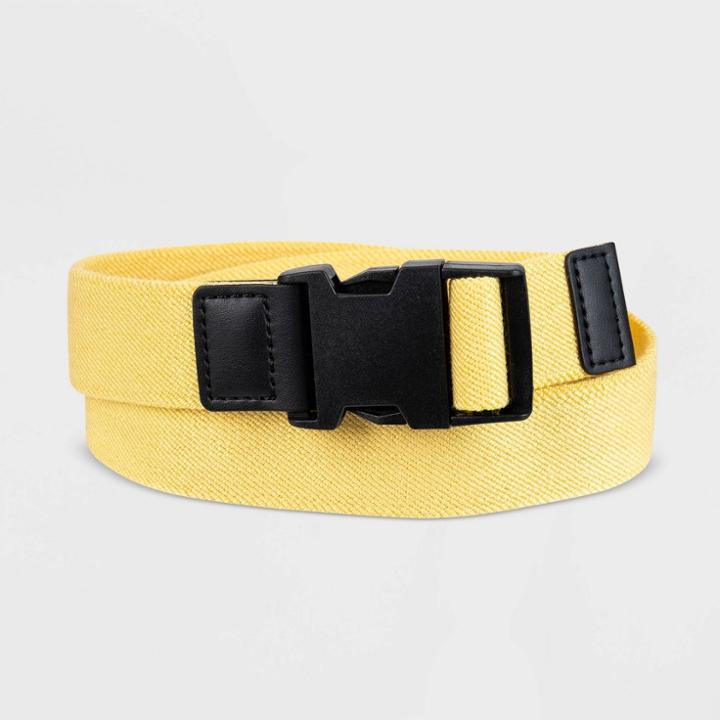 Men's 35mm Stretch Web Buckle Belt - Goodfellow & Co Yellow