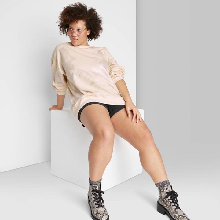 Women's Plus Size Oversized Sweatshirt - Wild Fable Cream Metallic