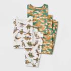 Carter's Just One You Boys' 4pc Dino/camo 100% Cotton Pajama