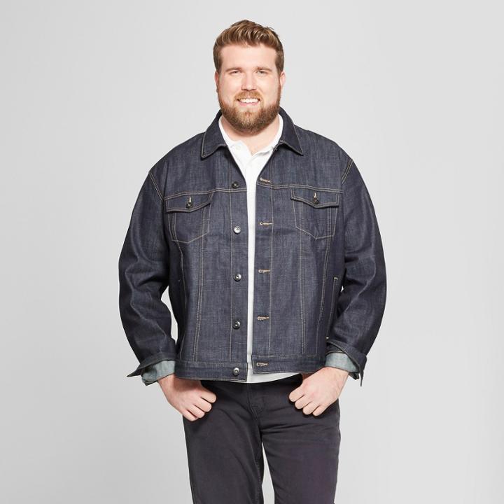 Target Men's Big & Tall Selvedge Denim Jacket - Goodfellow & Co Dark Rinse