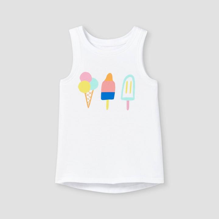 Toddler Girls' Ice Cream Graphic Tank Top - Cat & Jack White