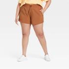 Women's Plus Size Stretch Woven Mid-rise Shorts 4 - All In Motion Chestnut