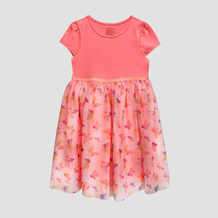 Girls' Adaptive Abdominal Access Butterfly Tutu Dress - Cat & Jack Moxie Peach