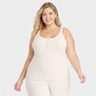 Women's Plus Size U-neck Sweater Tank - Universal Thread Cream