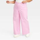 Women's High-rise Wide Leg Jeans - Ava & Viv Pink