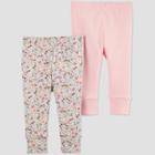 Baby Girls' 2pk Floral Leggings - Just One You Made By Carter's 12m Pink, Girl's