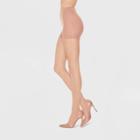 Hanes Premium Hanes Women's Graduated Compression Sheer Control Top Tights - Nude S, Women's,