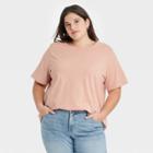 Women's Plus Size Short Sleeve T-shirt - Ava & Viv Coral