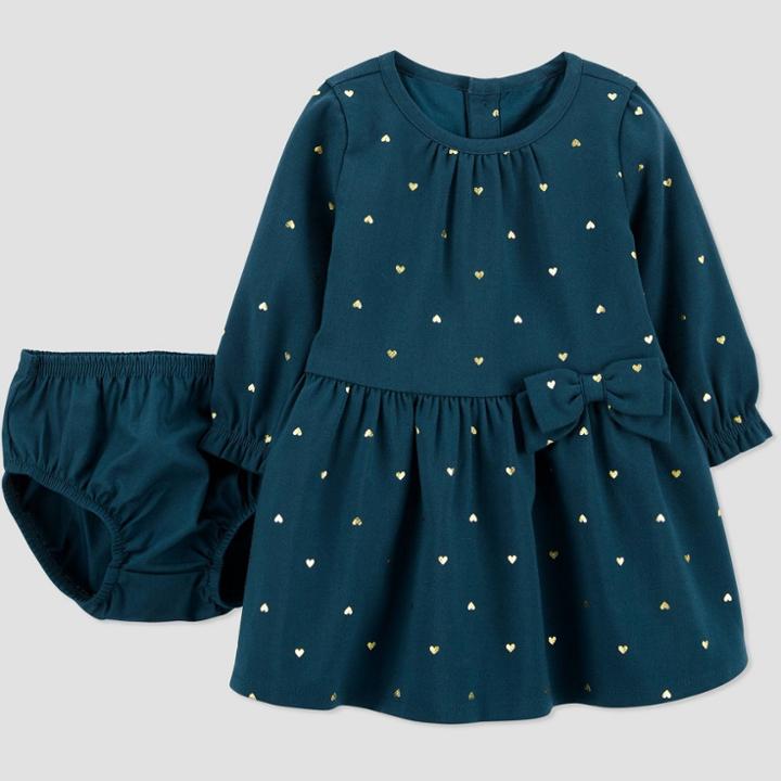 Baby Girls' Dot Dress - Just One You Made By Carter's Teal