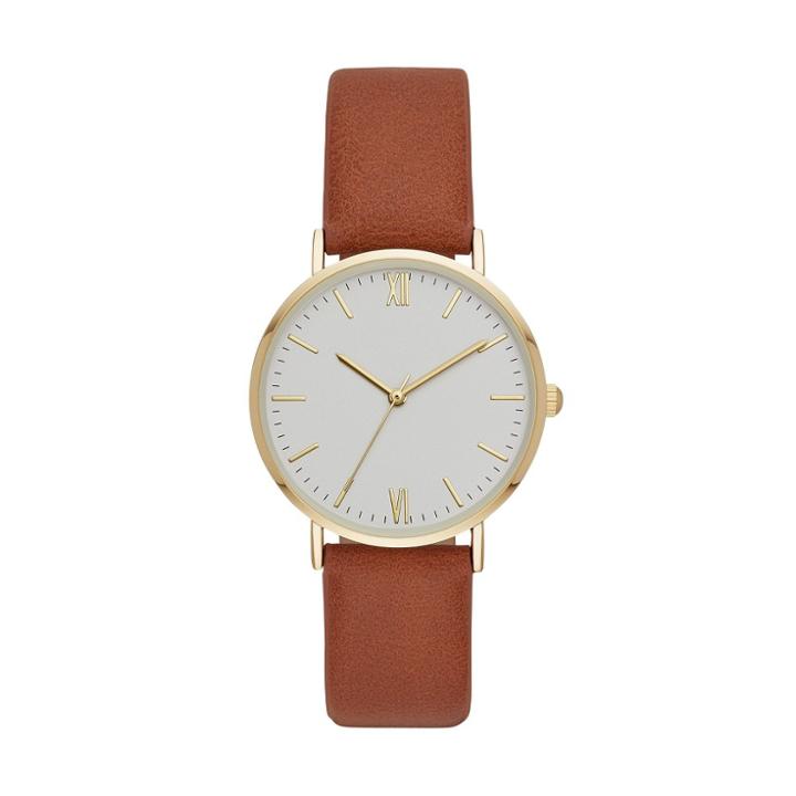 Women's Classic Roman Strap Watch - A New Day Gold/brown, Gray/brown