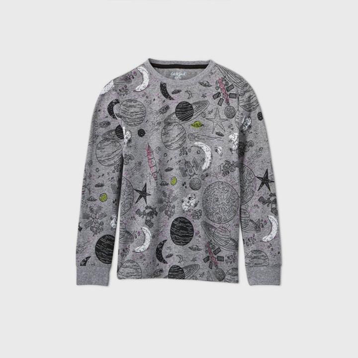 Boys' Long Sleeve Printed T-shirt - Cat & Jack Gray