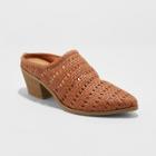 Women's Kallie Wide Width Woven Heeled Mules - Universal Thread Black 12w, Size: