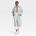 Women's Relaxed Fit Top Overcoat - A New Day Mint Plaid