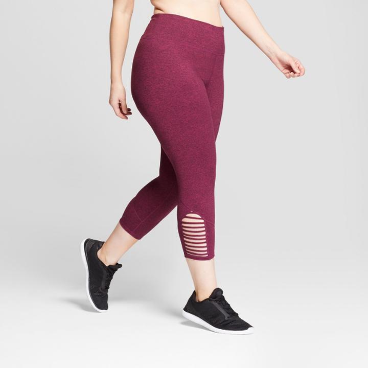 Women's Plus Size Freedom Ladder Up Capri Leggings - C9 Champion Grapevine Heather