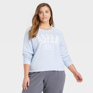 Grayson Threads Women's Plus Size Aspen Graphic Sweatshirt - Blue
