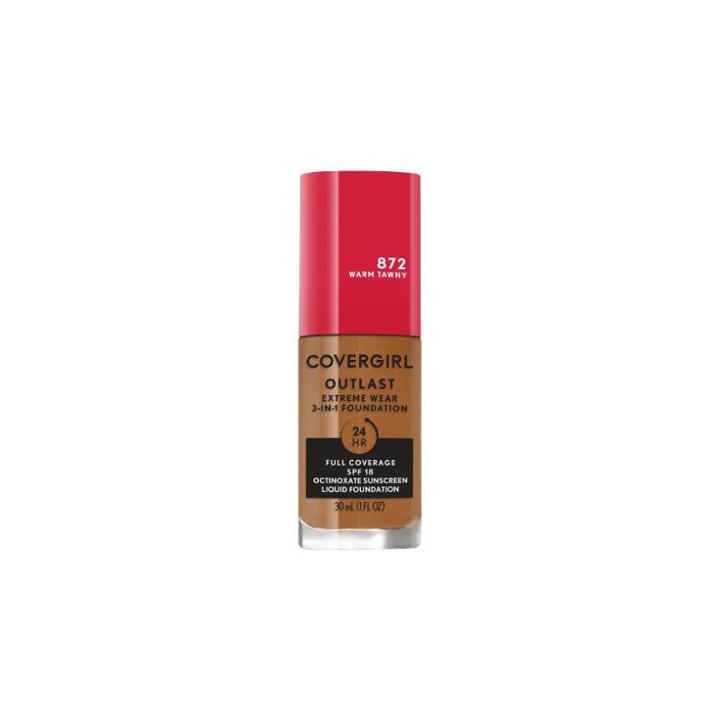 Covergirl Outlast Extreme Wear 3-in-1 Foundation With Spf 18 - 872 Warm Tawny