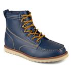 Men's Vance Co. Wyatt Faux Leather Lace-up Moc Toe Work Boots - Blue