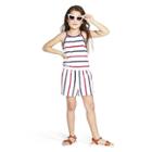 Girls' Striped Scoop Neck Romper - Red/navy M - Vineyard Vines For Target, Purple
