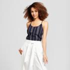 Target Women's Striped Linen Tie Back Cami - A New Day Navy