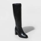 Women's Joy Tall Block Heeled Boots - A New Day Black