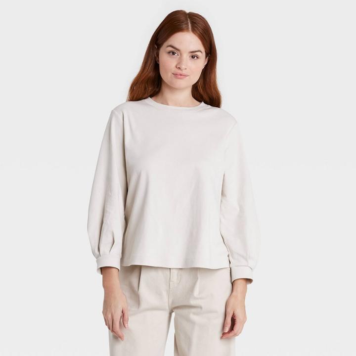 Women's Bishop Long Sleeve Blouse - Prologue Cream