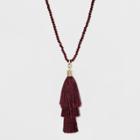 Long Beaded Tassel Necklace - A New Day