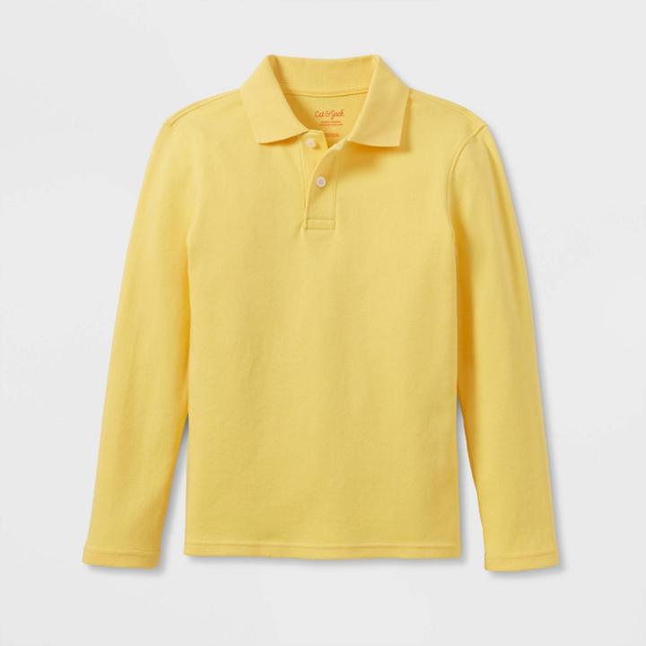 Plusboys' Long Sleeve Interlock Uniform Polo Shirt - Cat & Jack Yellow