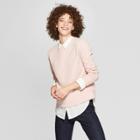 Women's Long Sleeve Crew Neck Pullover - A New Day Pink