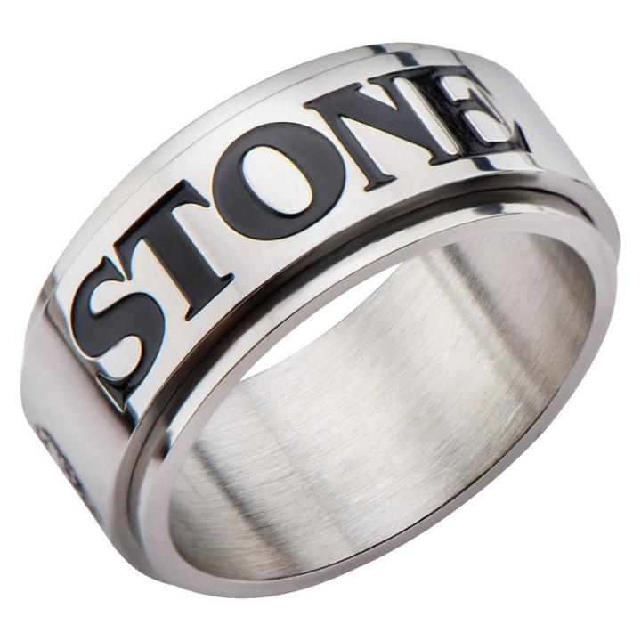 Men's Wwe Stone Cold Stainless Steel Spinner Ring -