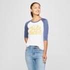 Women's 3/4 Sleeve This Is How I Roam Cali Bear Raglan Graphic T-shirt - Awake White M,