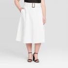 Women's Plus Size Mid-rise A-line Midi Skirt - Who What Wear White
