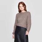Women's Dolman Long Sleeve Crewneck Pullover Sweater - A New Day Brown