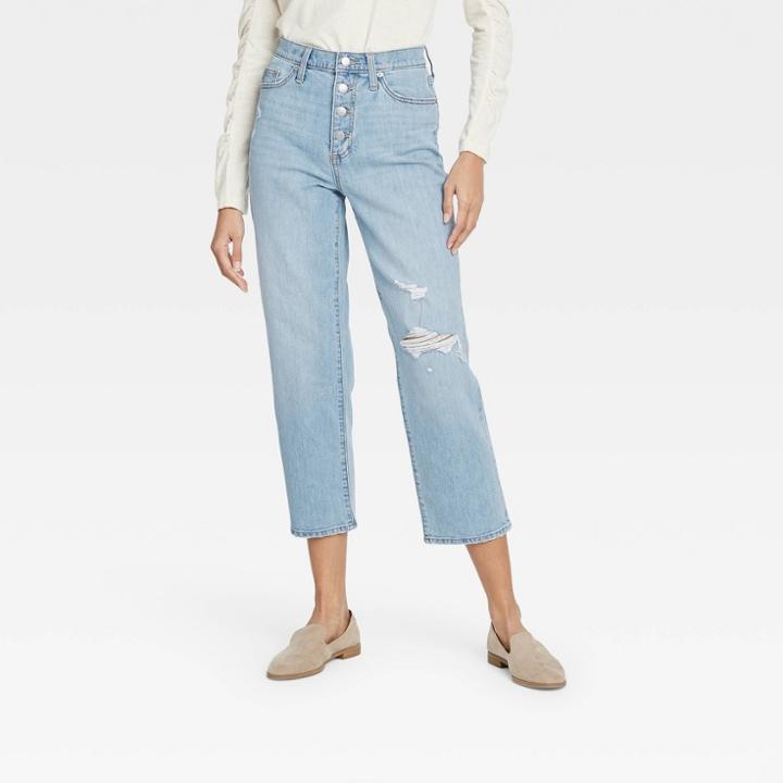 Women's Super-high Rise Vintage Cropped Straight Jeans - Universal Thread