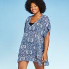 Women's V-neck Cover Up Plus - Cover 2 Cover Blue Medallion 1x, Women's,
