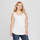 Maternity Plus Size Scoop Neck Tank - Isabel Maternity By Ingrid & Isabel White