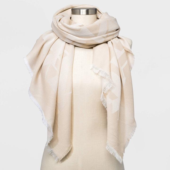 Women's Jacquard Wrap Scarf - Universal Thread Cream, Ivory