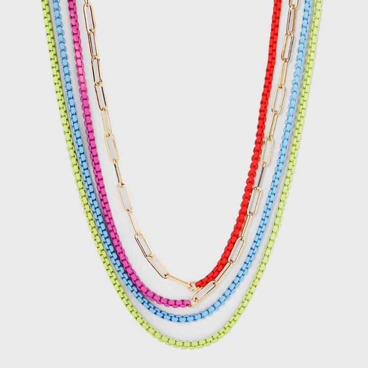 Multi-strand Matte Spray Chain Necklace - A New Day ,