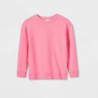 Kids' Crewneck Pullover Sweatshirt - Cat & Jack Bright Pink
