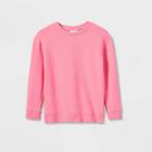 Kids' Crewneck Pullover Sweatshirt - Cat & Jack Bright Pink