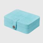 Mele & Co. Giana Women's Plush Fabric Jewelry Box With Lift Out Tray-aqua, Blue