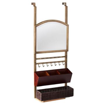 Candace Over-the-door Organizer/ Mirror - Aged Gold - Aiden Lane, Antique Gold