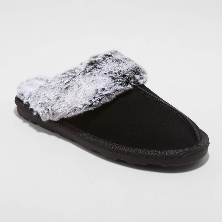 Women's Chandra Genuine Suede Scuff Slippers - Stars Above Black