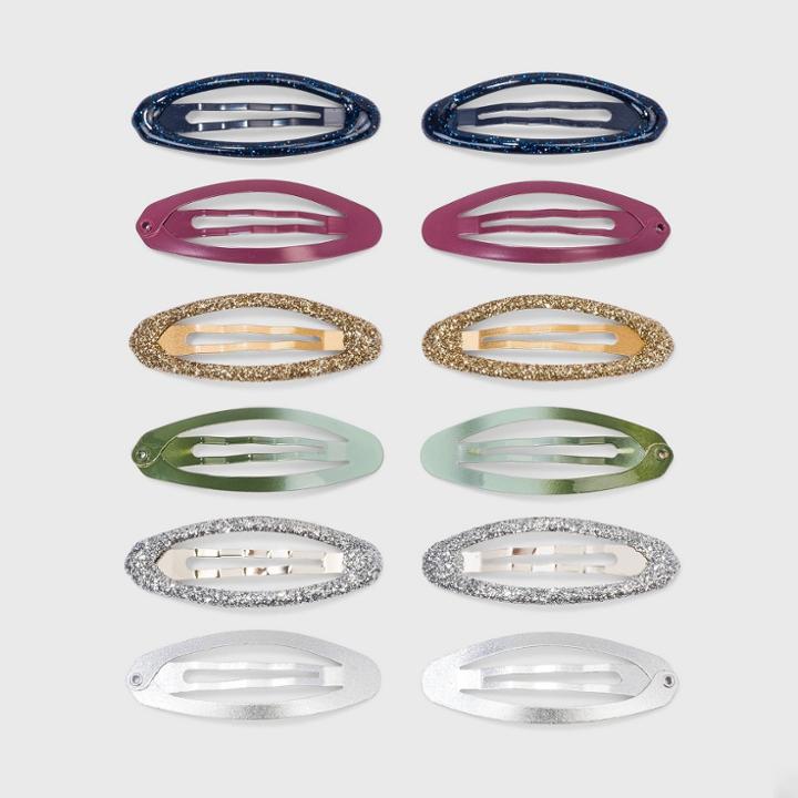 Girls' 12pk Solid Snap Clips - Art Class