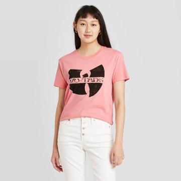 Live Nation Women's Wu Tang Logo Short Sleeve Graphic T-shirt - Orange